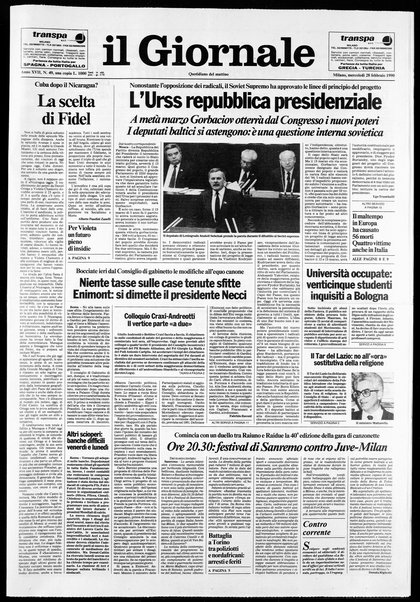 Il giornale : quotidiano del mattino